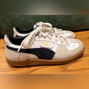 Puma Palermo Women’s Sneakers White Black Gum Sole Size 6.5
